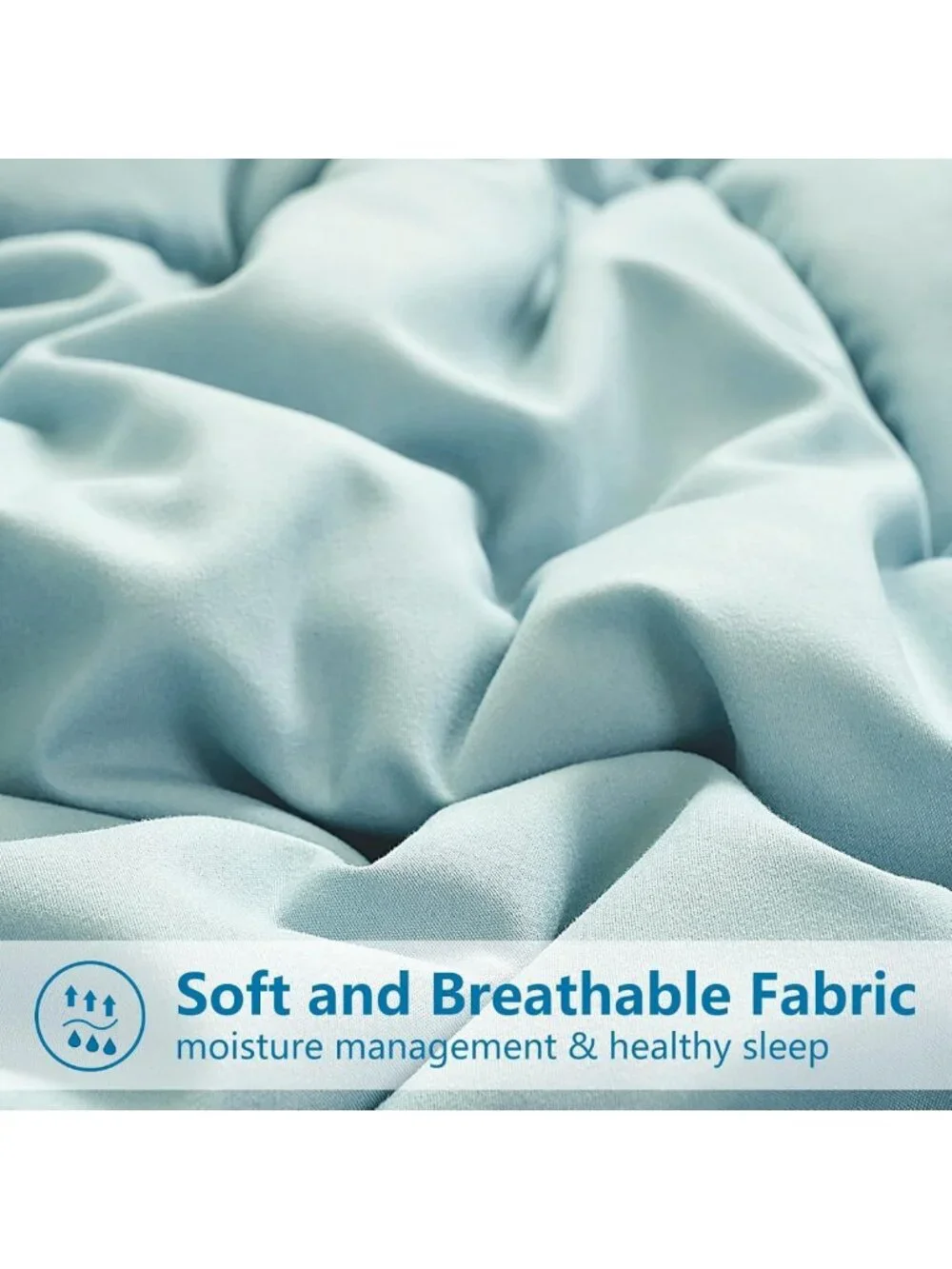 Cozy Aqua Queen Size Down Alternative Comforter, Soft & Warm, 88x88 Inches